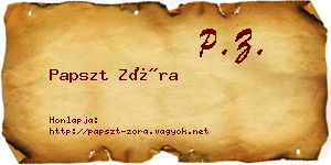 Papszt Zóra névjegykártya